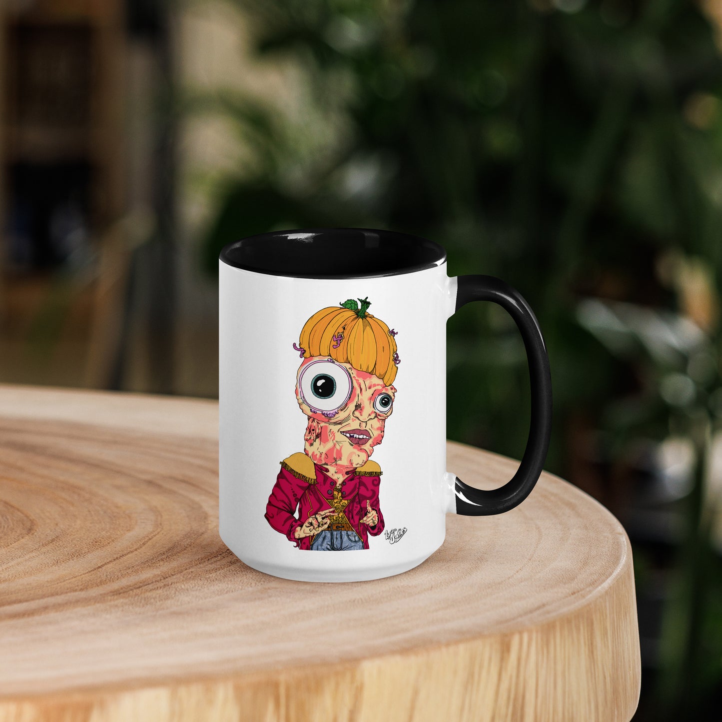 "Decaying Pumpkin" Mug with Color Inside