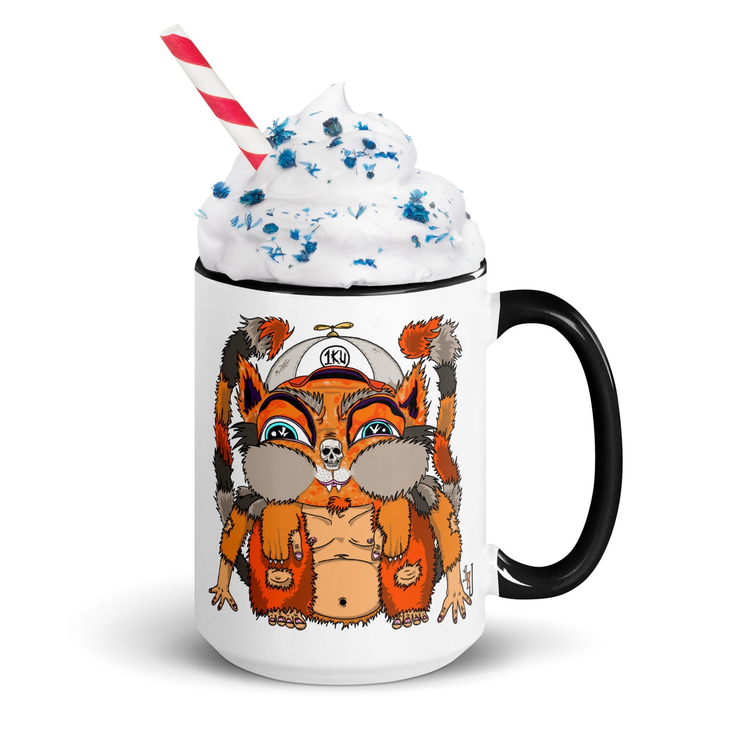 "Adventure Kitty Squirrel" Mug with Color Inside