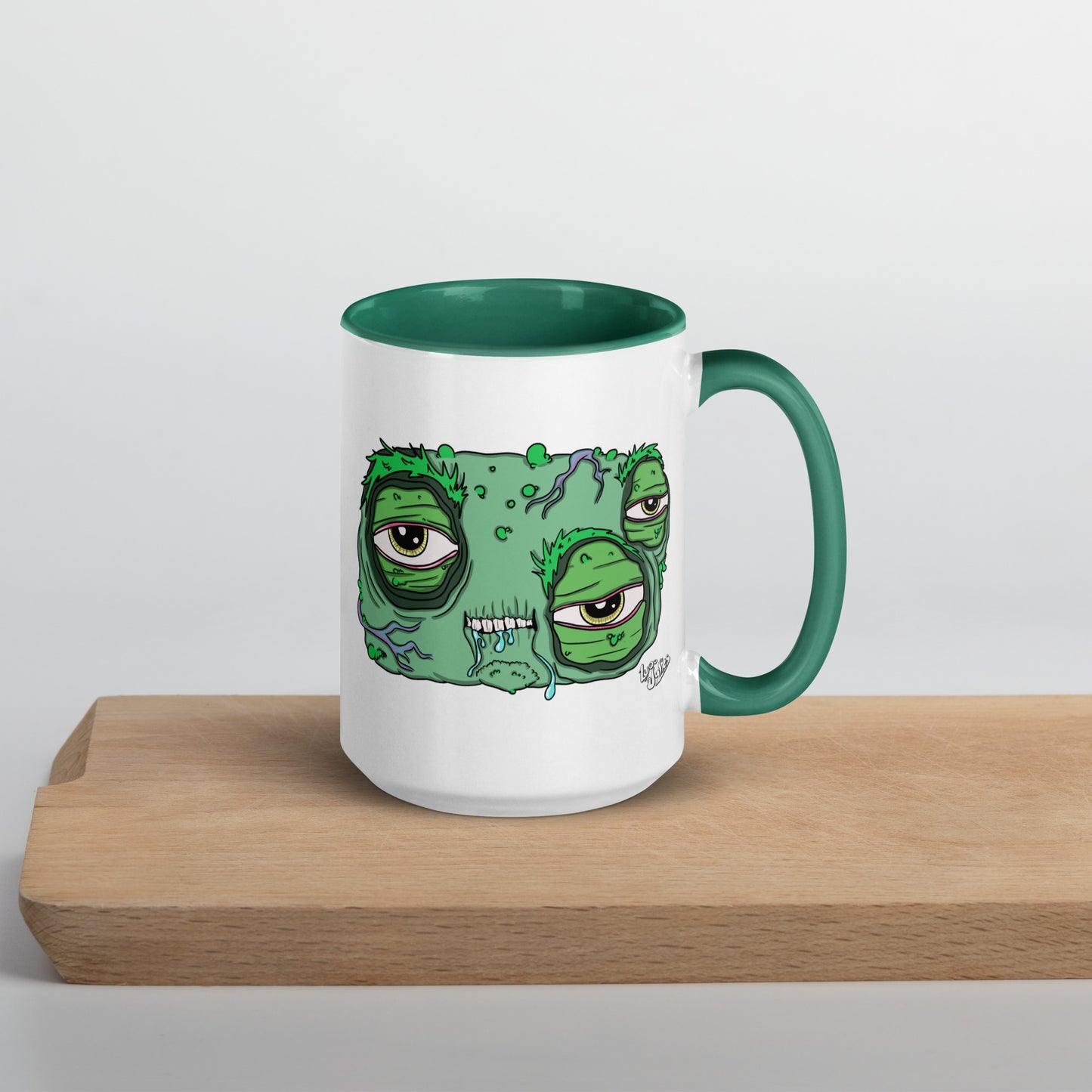 "Mossy Grumbler" Mug with Color Inside