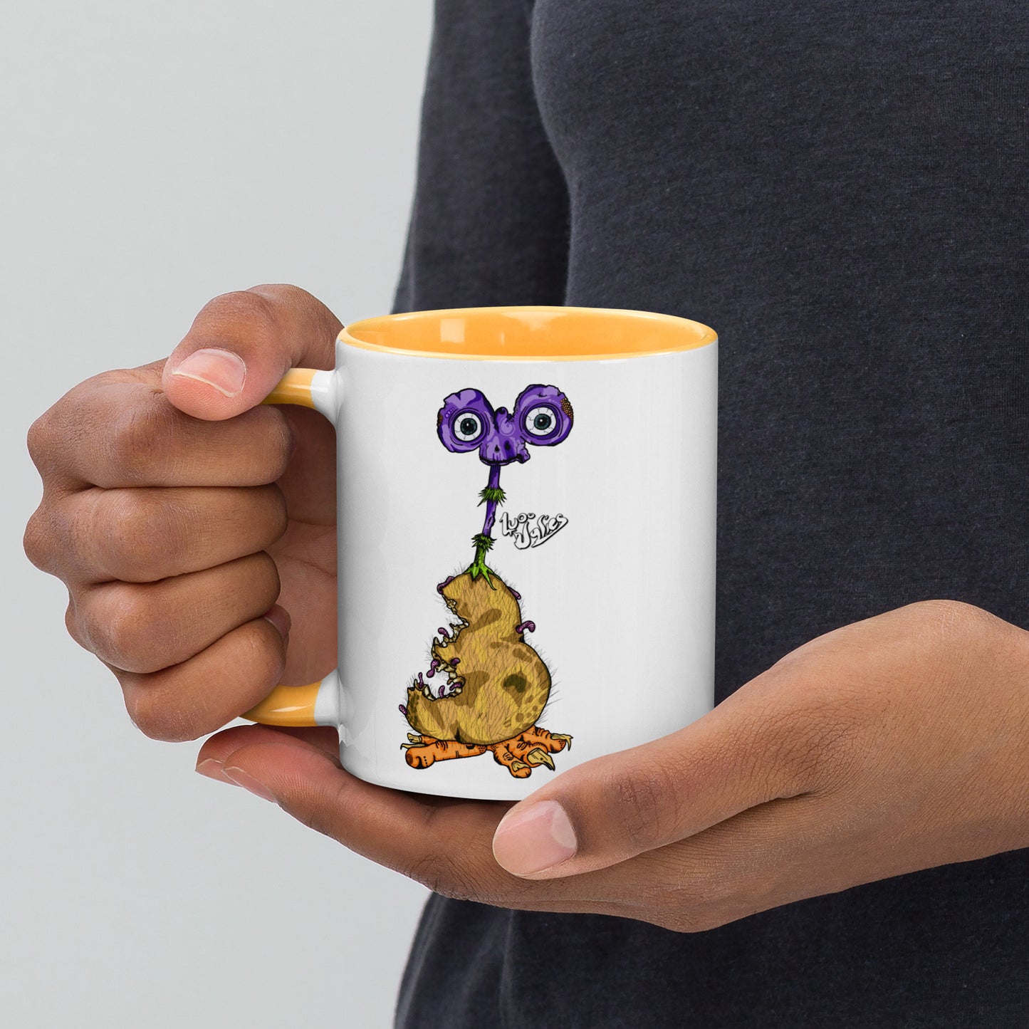 "Rotten Alien Pear" Mug with Color Inside