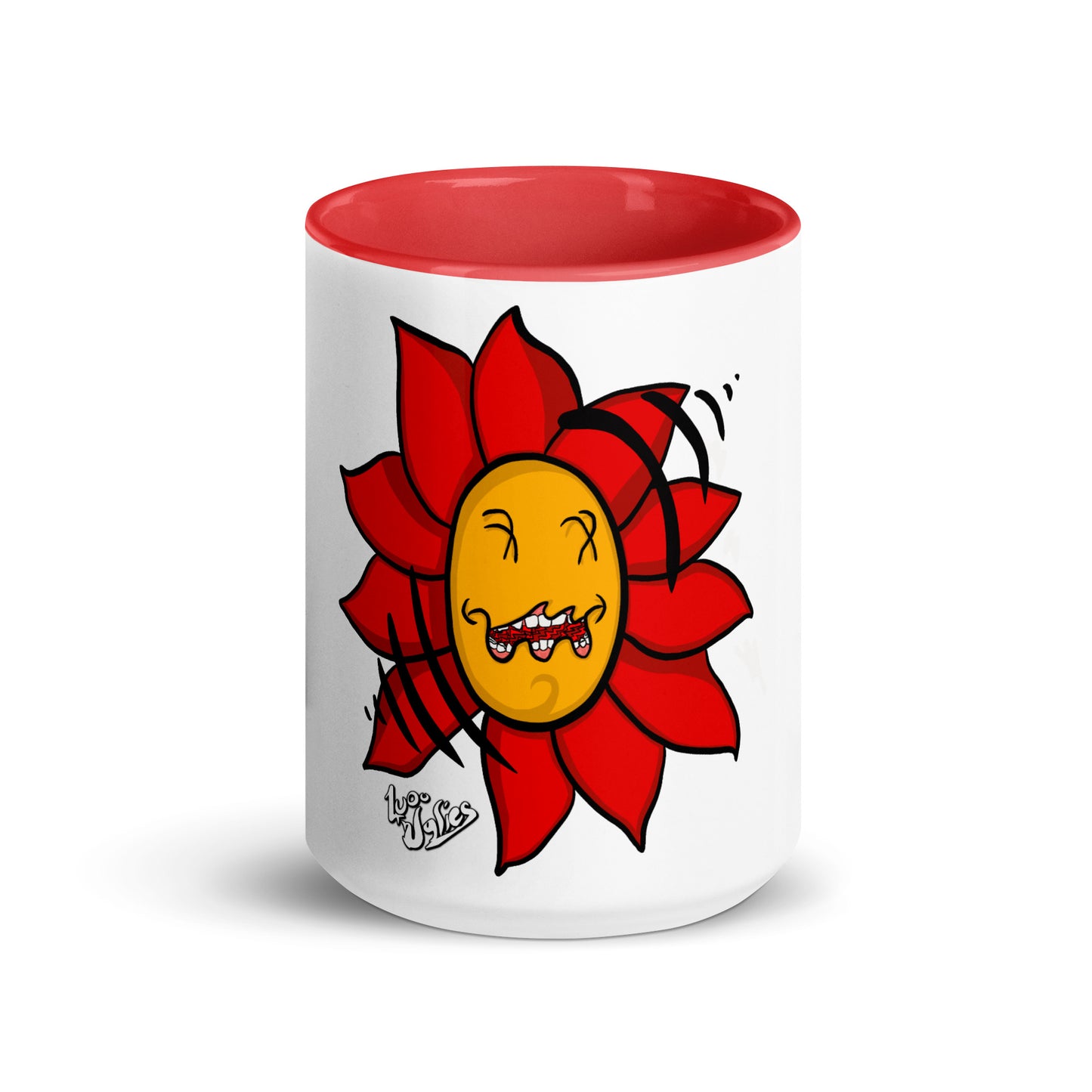 "Floral Frenzy" Mug with Color Inside