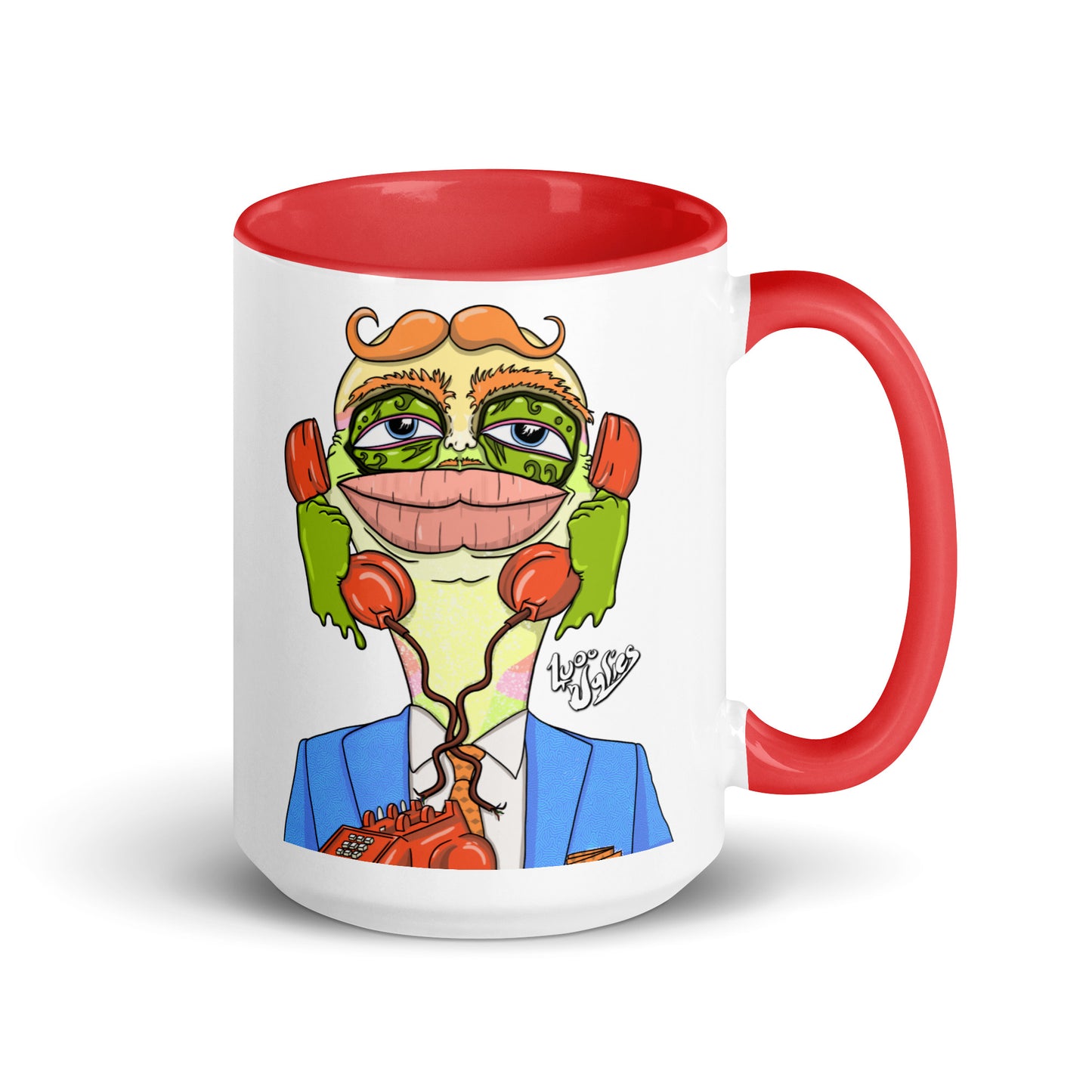 "Two Phone Tony" Mug with Color Inside